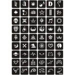 Sabloane de corp pentru tatuaje temporare Henna SHT071, set 54 bucati